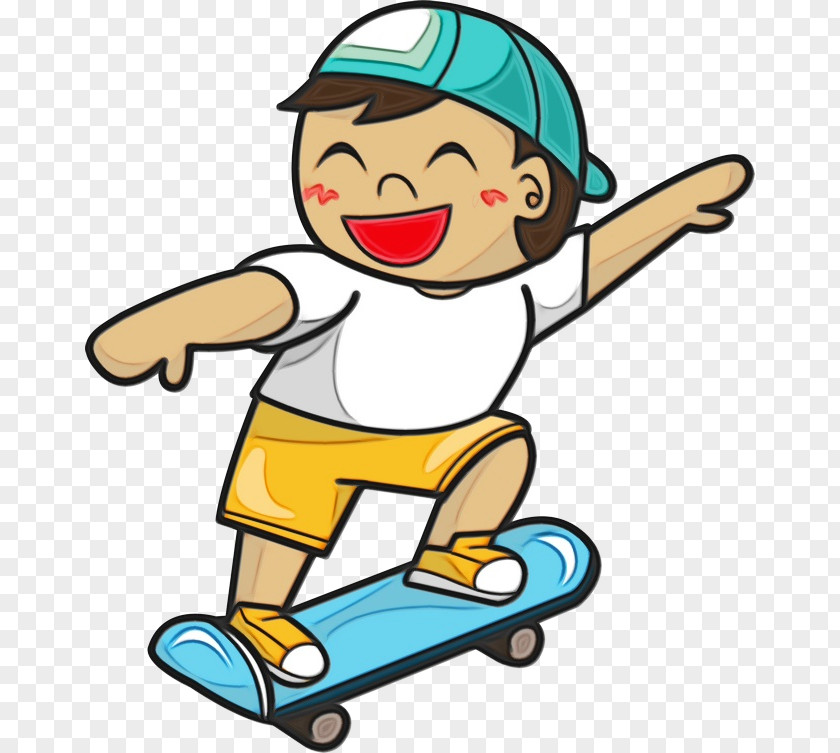 Pleased Skateboarding Cartoon Clip Art Playing Sports Recreation PNG