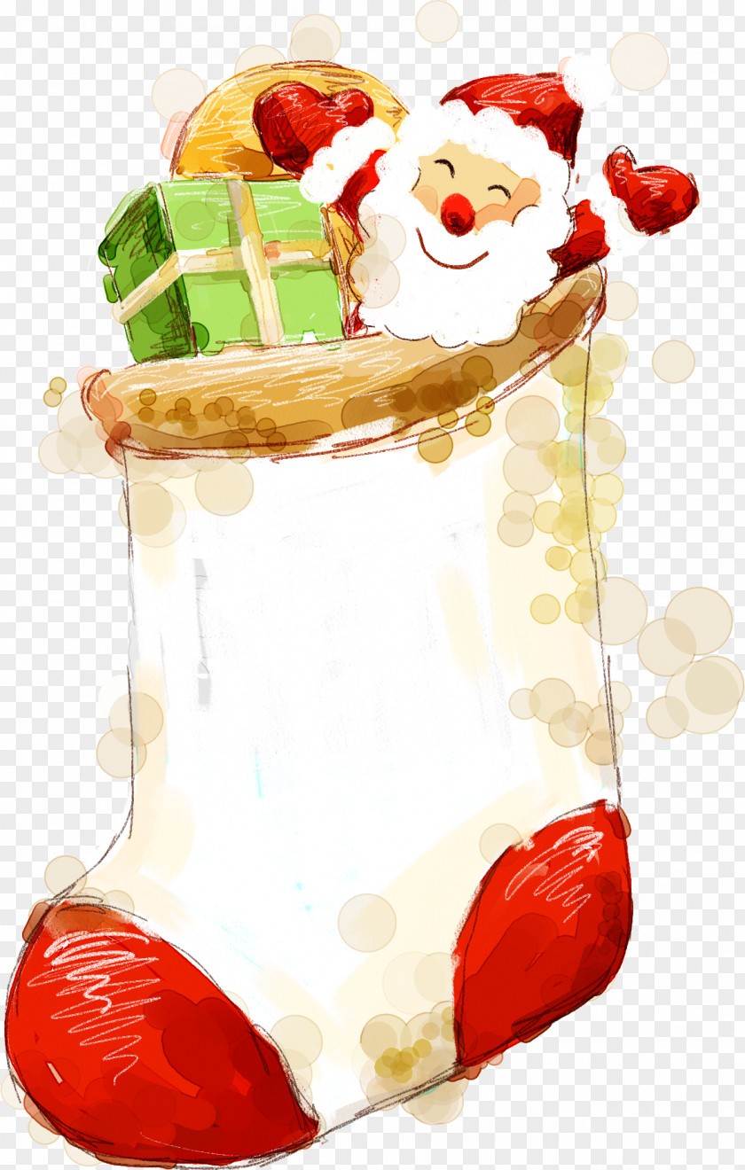 Santa Claus Ded Moroz Christmas Sock PNG