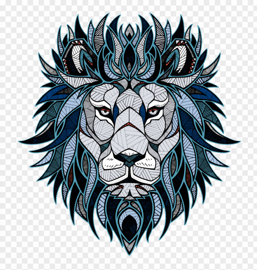 Creative Lion Head Pattern Lionhead Rabbit T-shirt Logo PNG