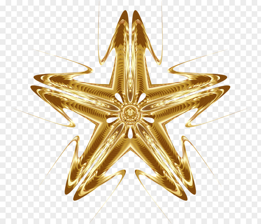 Gold Five-pointed Star Geometry Photography PNG