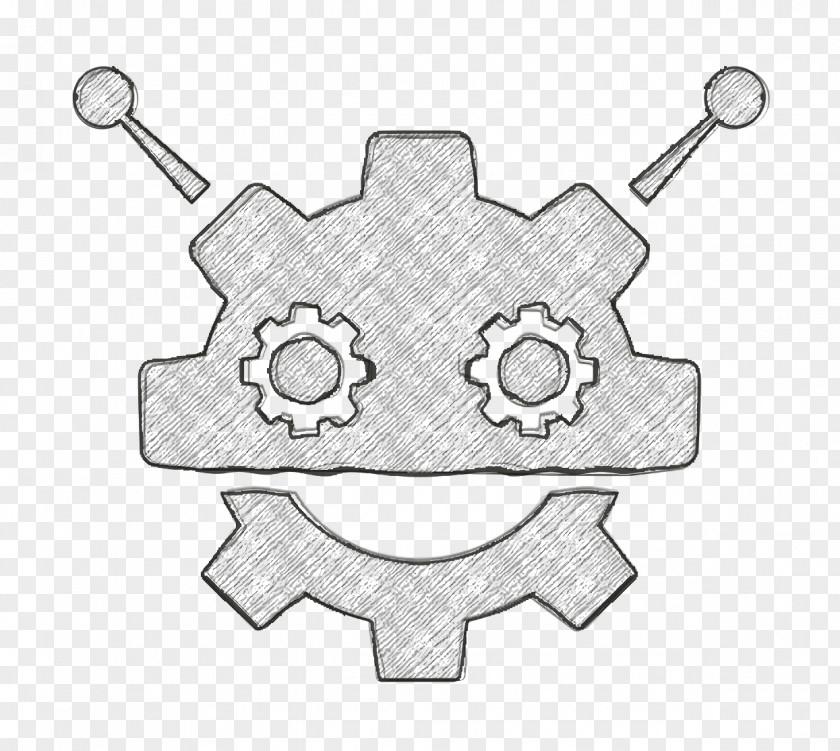 Robot Icon Logo Robocog Of A With Cogwheel Head Shape PNG