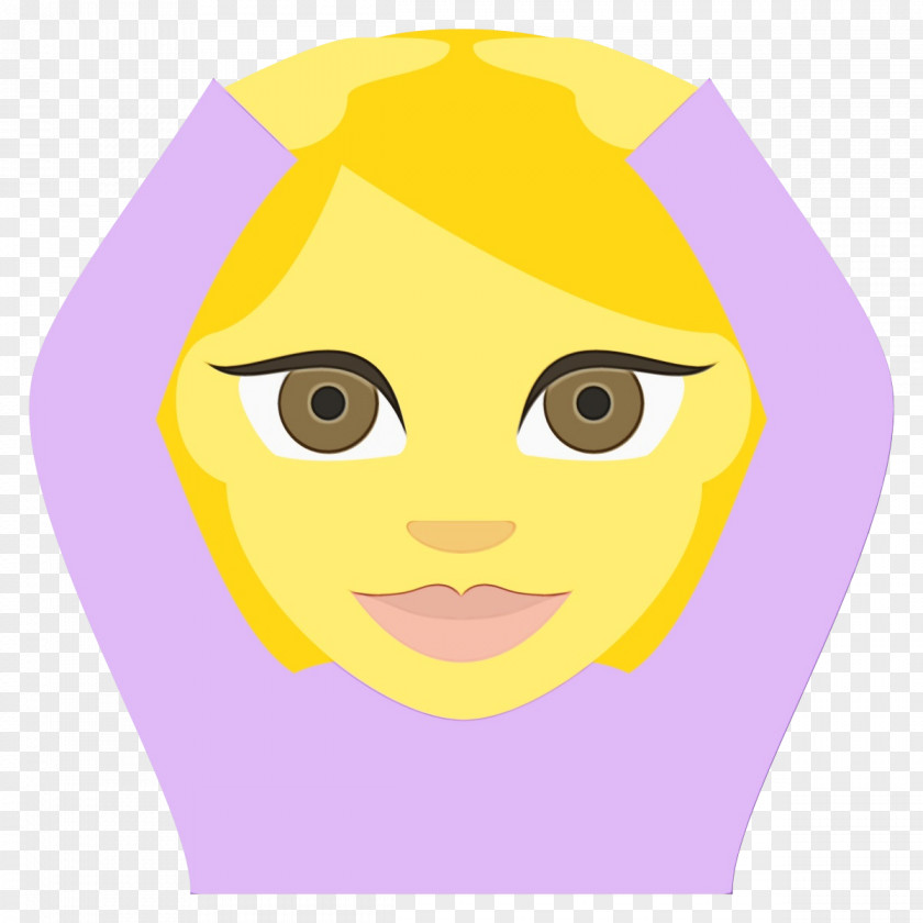 Face Cartoon Yellow Facial Expression Violet PNG