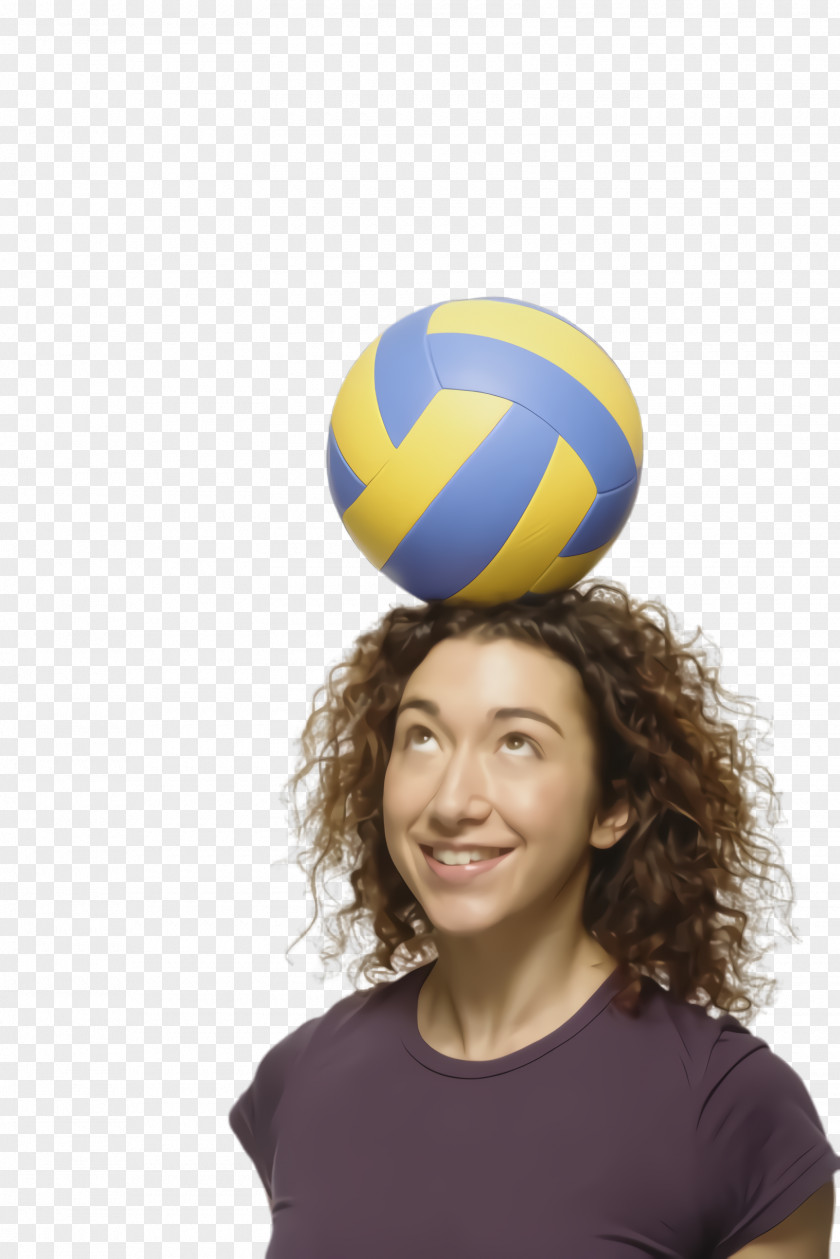 Happy Volleyball Player Ball Yellow Smile Fun PNG