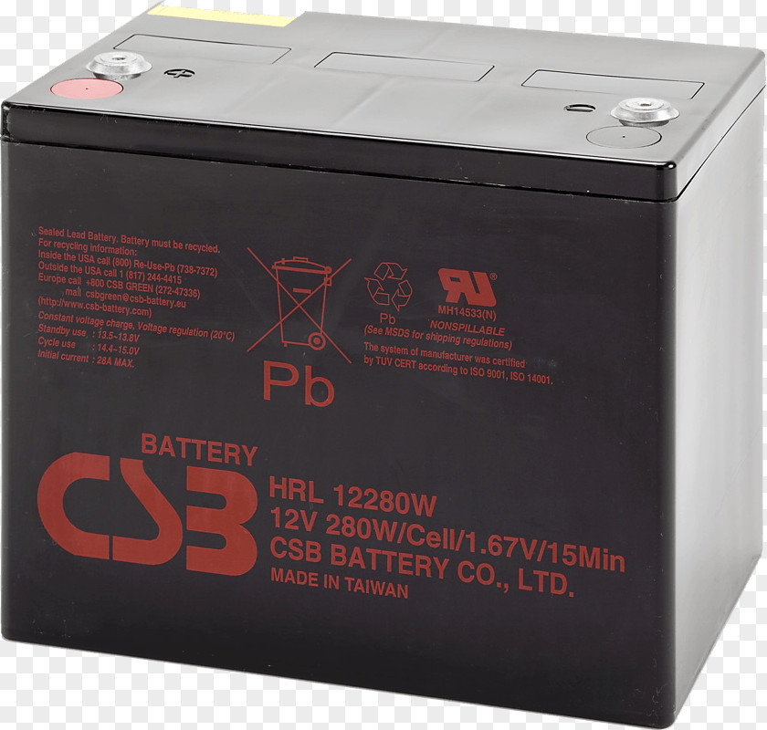 Electric Battery CSB GP12120 (12V / 12.0Ah) Batteries Powerware Automotive PNG