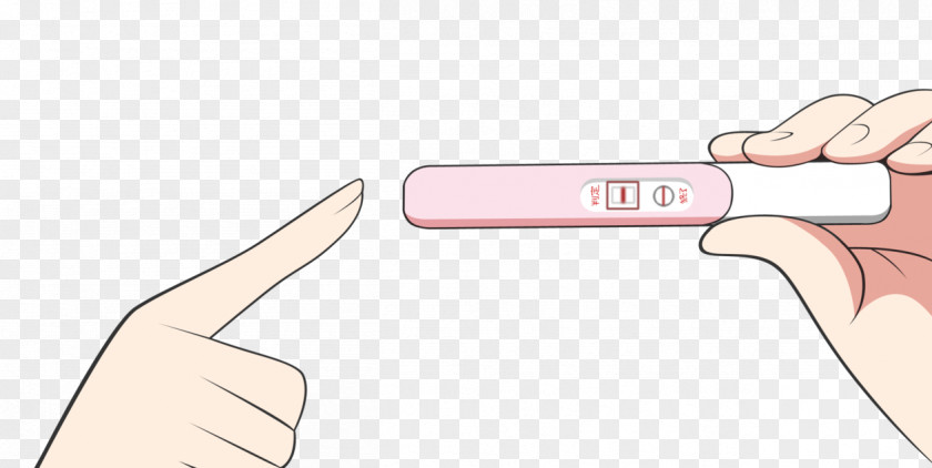 Hand-painted Cartoon Pregnancy Tests Thumb Hand Model PNG