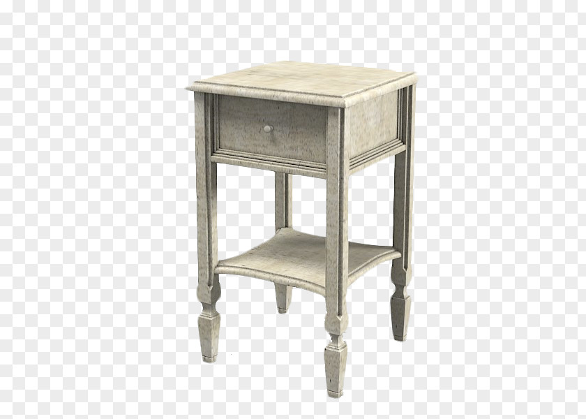 Light European Bedside Table Nightstand Drawer Bed PNG