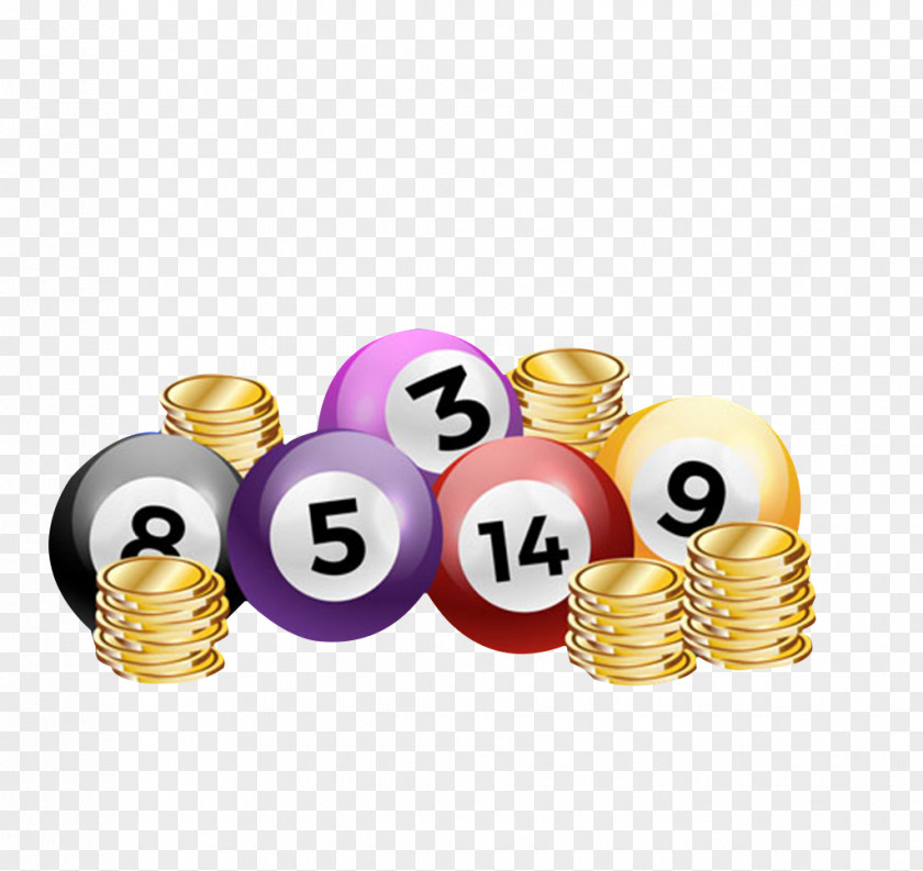 Lottery Ball And Gold Coins Bingo Gambling Bookmaker PNG