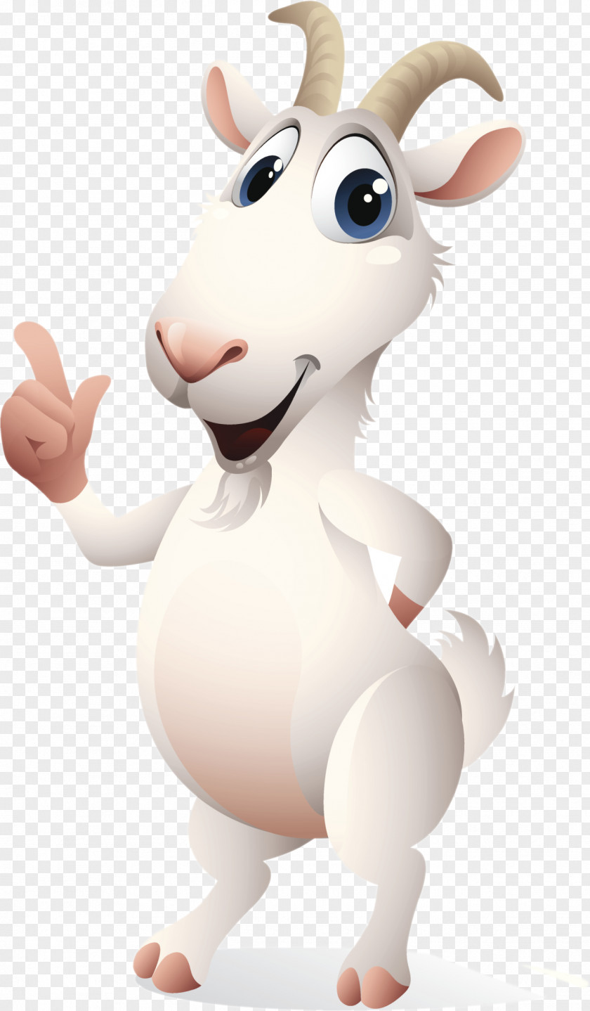 A Cartoon Goat Sheep Cat Animal PNG