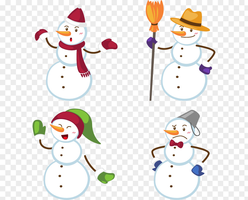 Flat Snowman Clip Art PNG