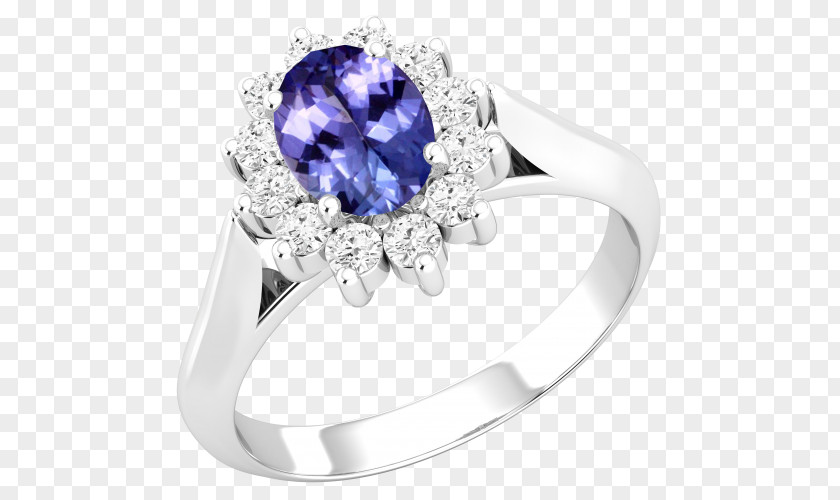 Golden. Beautiful Sapphire Diamond Wedding Ring Tanzanite PNG