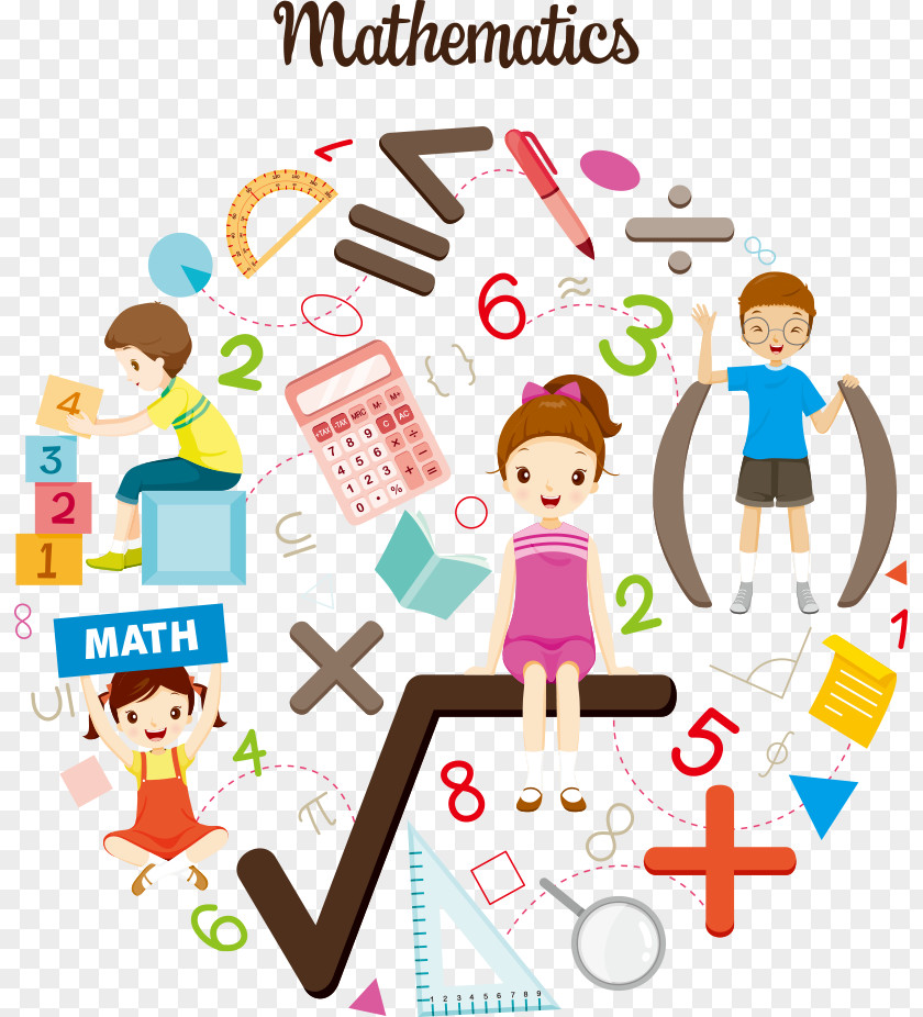 Vector Kids Interested In Mathematics Euclidean Formula Number PNG