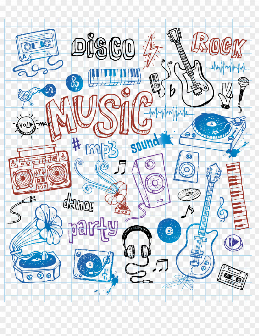 Drawing Music PNG , musical instruments clipart PNG