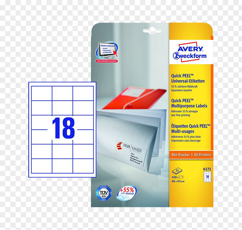 Etikett Paper Label Avery Dennison Office Supplies Zweckform PNG