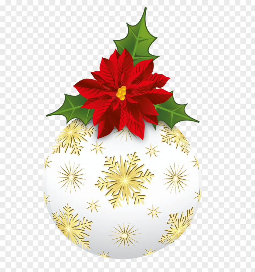 Christmas Ornament Flower Clip Art PNG