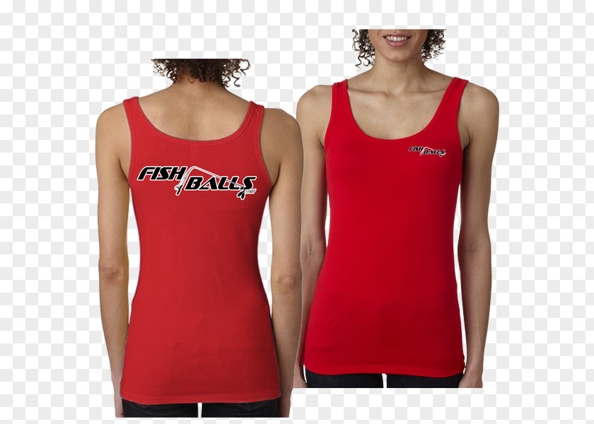 T-shirt Sleeveless Shirt Top Red Clothing PNG