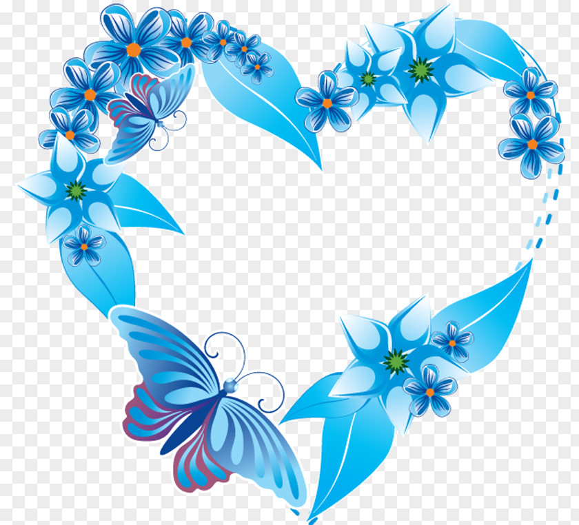 Heart Flower Blue Garden Roses Clip Art PNG