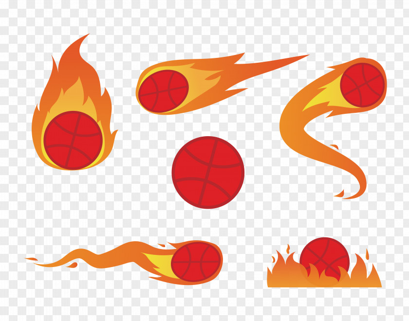 Vector Flame Speeding Basketball Euclidean Fire PNG
