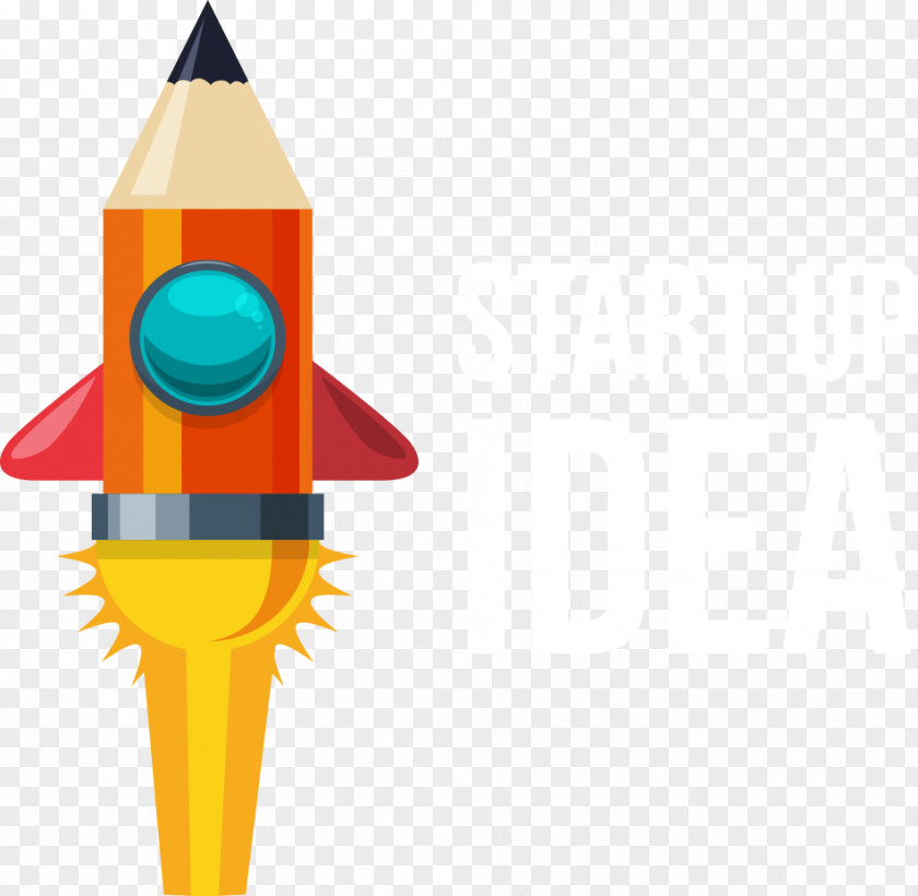 Vector Pencil Rocket Illustration PNG