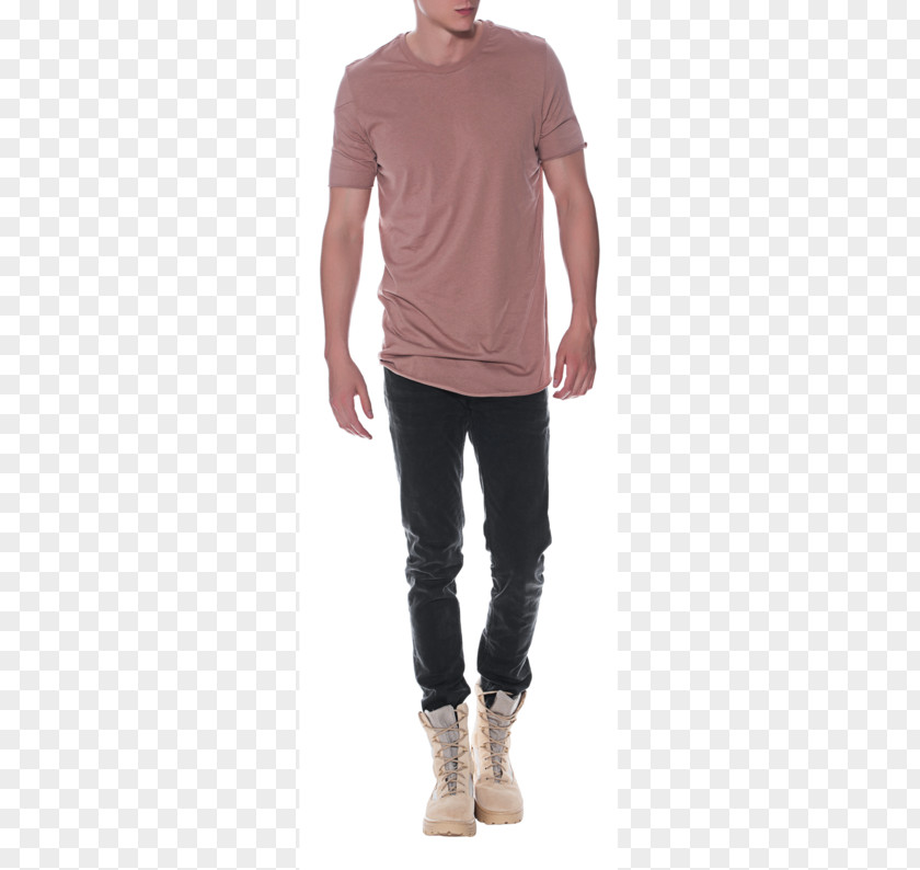 T-shirt Long-sleeved Jeans Shoulder PNG