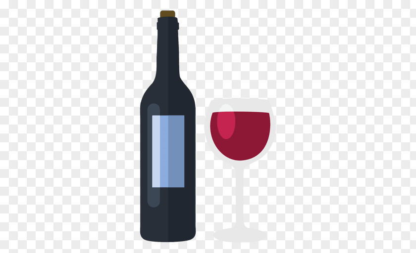 Wine Red Glass Bottle PNG