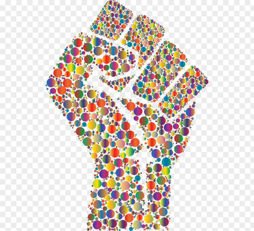 Abstract Dots Raised Fist Black Power Clip Art PNG