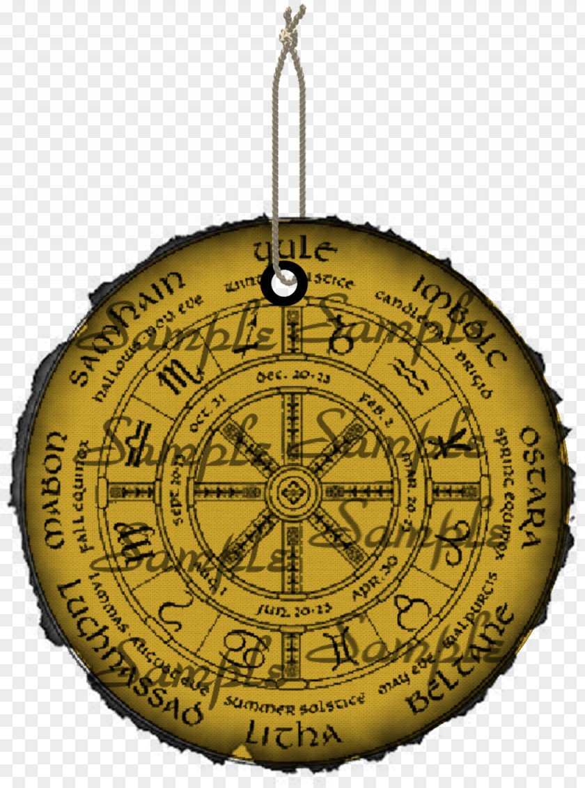 Brass Wheel Of The Year Christmas Ornament 01504 PNG