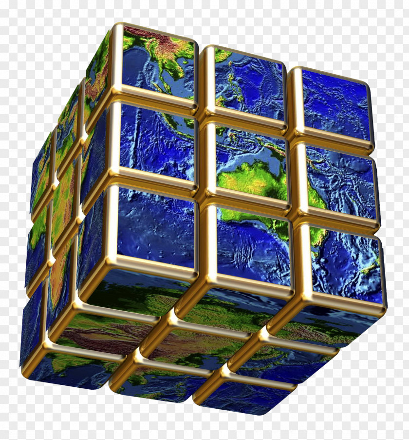 Rubik Cube Three-dimensional World Map Earth Globe Rubiks PNG