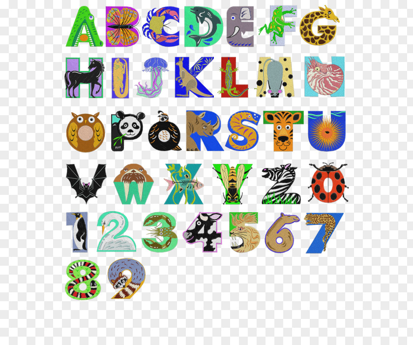 Animal Alphabet Letter Illustrated Graffiti PNG