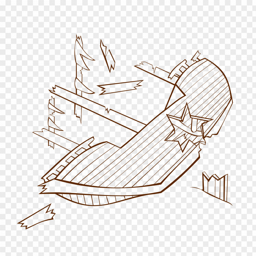Cartoon Pirate Ship Shipwreck Drawing Clip Art PNG