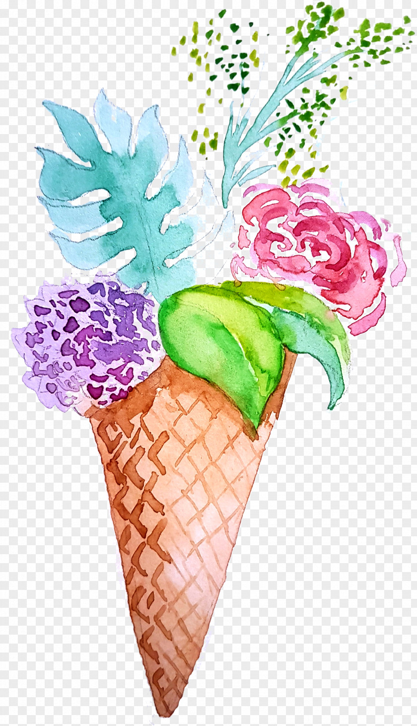 Pineapple Dessert Ice Cream Cone Background PNG