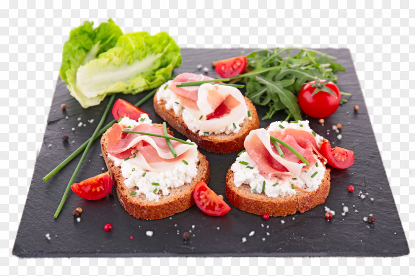 Slice Of Bread Bruschetta Canapxe9 Prosciutto Toast Bacon PNG