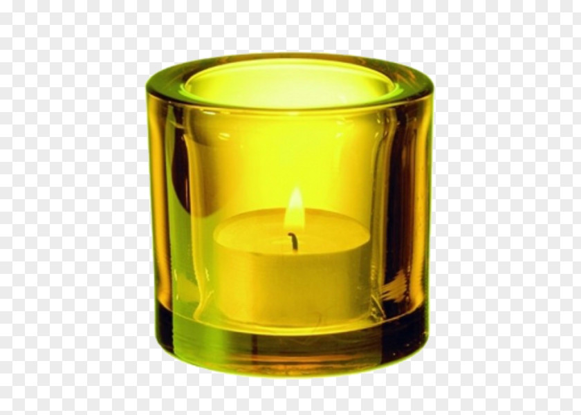 Yellow Candle Flames Iittala Kivi Votive Candlestick Tealight PNG