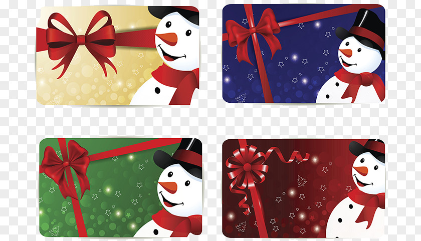Christmas Snowman Greeting Card Design PNG