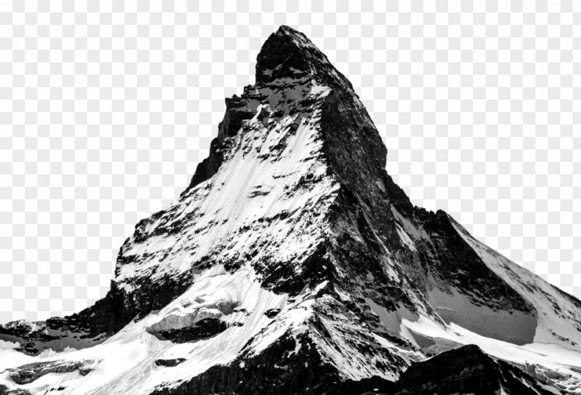 Snow Mountain Photography Black And White PNG