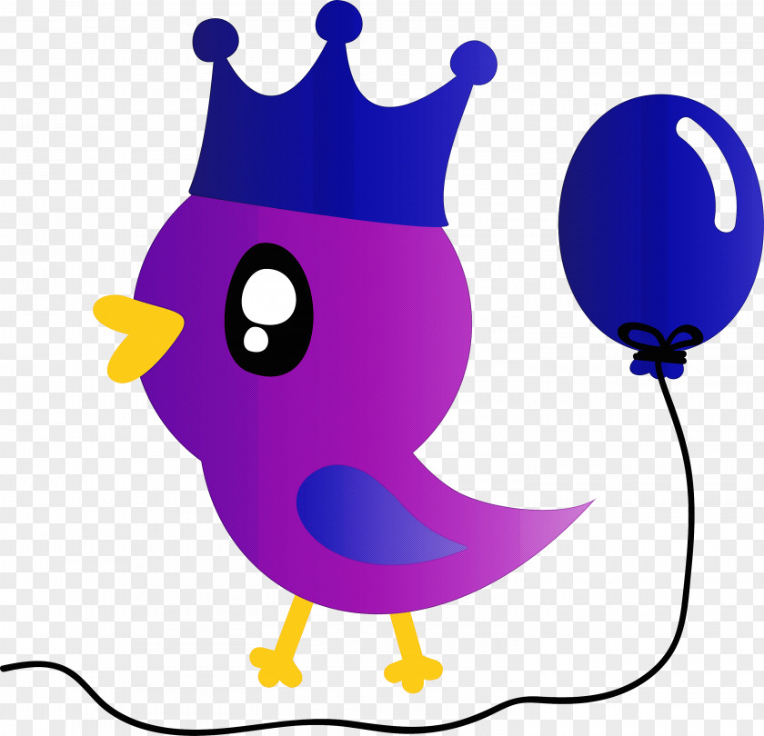 Violet Purple Cartoon Line Beak PNG