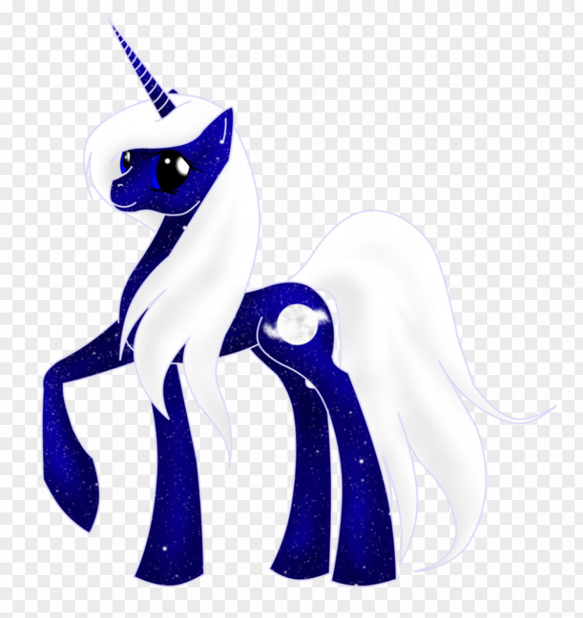 Winter Moonlight Horse Clip Art Cobalt Blue Character PNG
