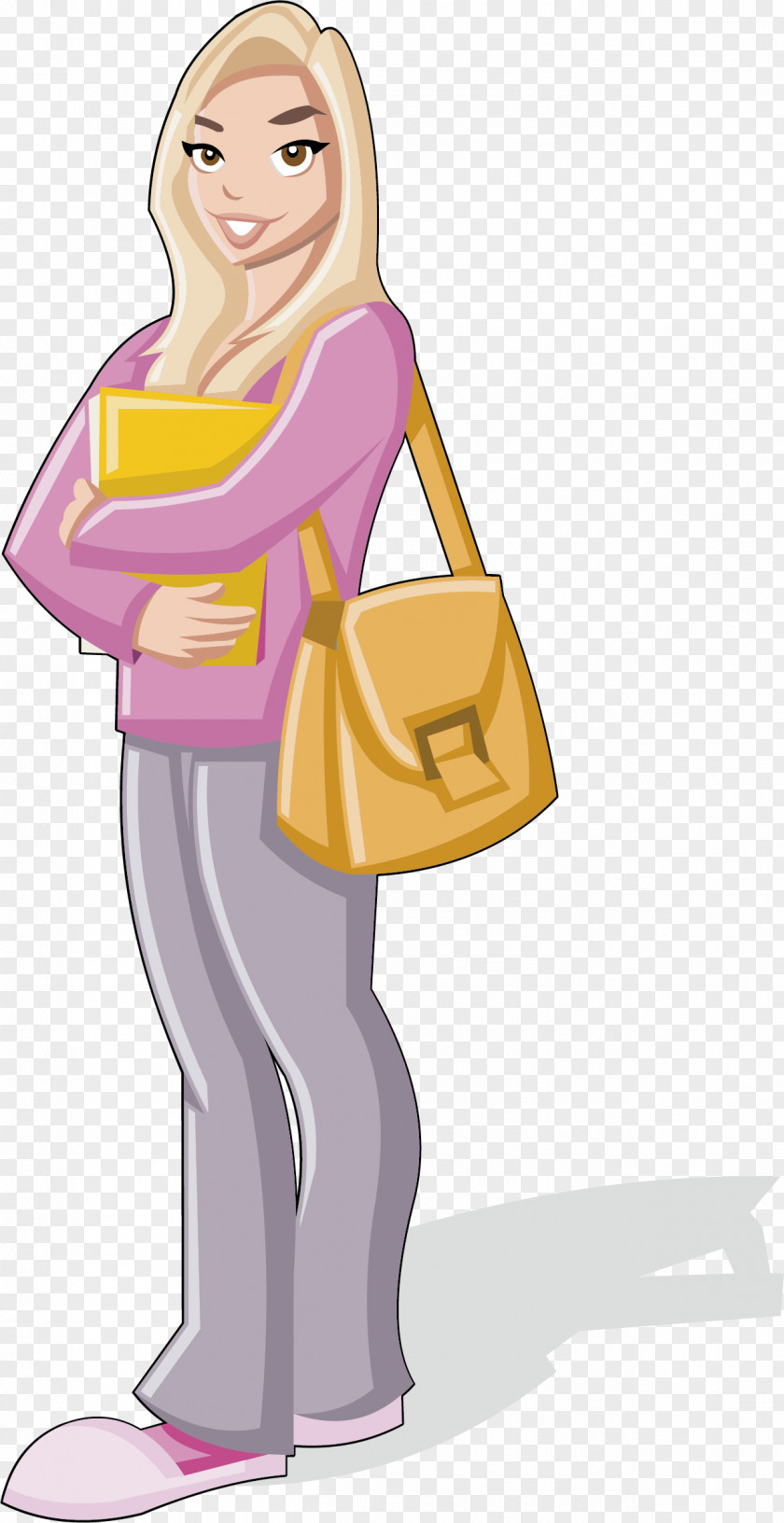 A Rich Woman Who Goes To School Student Cartoon Illustration PNG