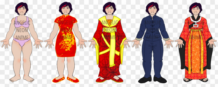 Paper Dolls Gown Robe Cartoon Costume PNG