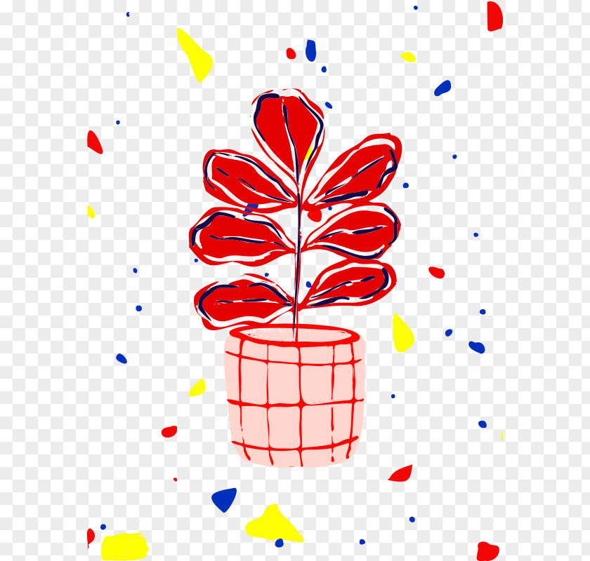 Petal Flower Red Line Gift PNG