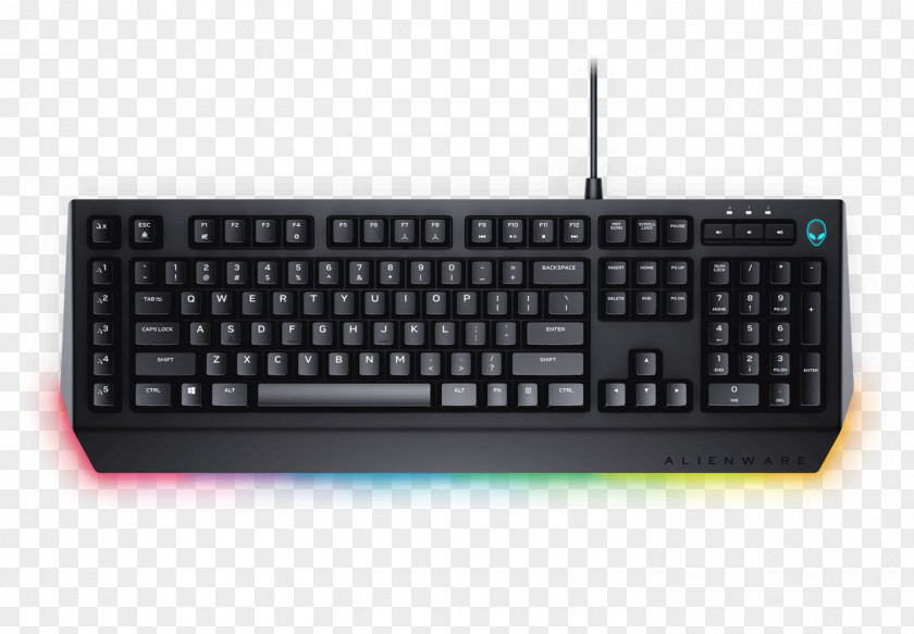 Alienware Computer Keyboard Dell AW568 Advanced Gaming Keypad PNG
