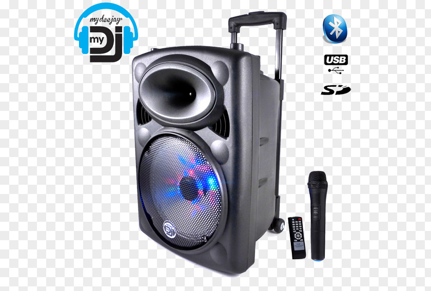 Light Light-emitting Diode Mydeejay 12 Enceinte Autonome Led Bluetooth Usb Djoon Microphone Loudspeaker Enclosure PNG