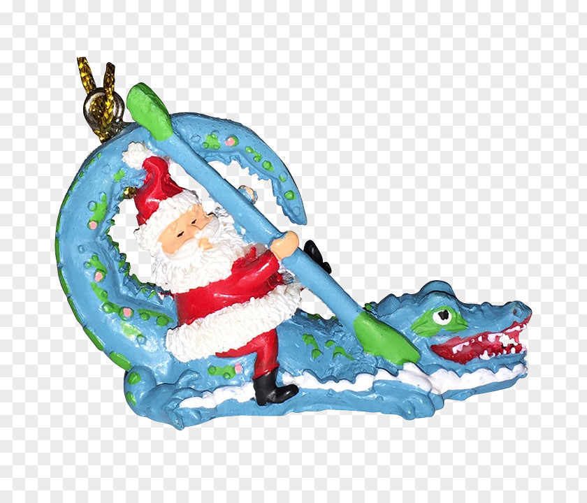 Santa Rides On The Elk Christmas Ornament Alligator Claus New Orleans PNG