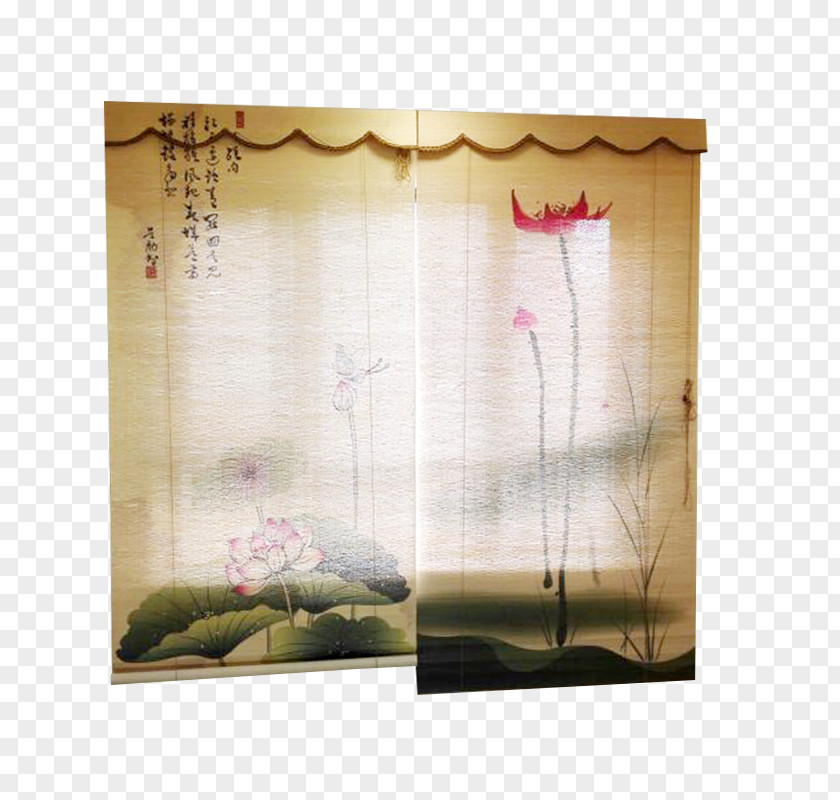 Vintage Chinese Bamboo Curtain Window Sudare PNG
