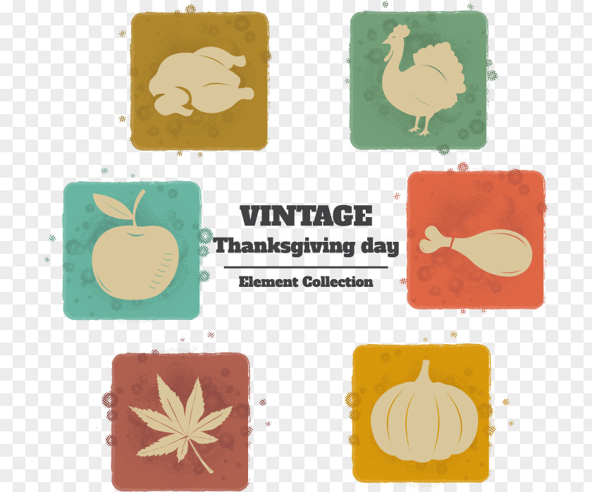 Vintage Thanksgiving Flat Element Turkey Gratis PNG
