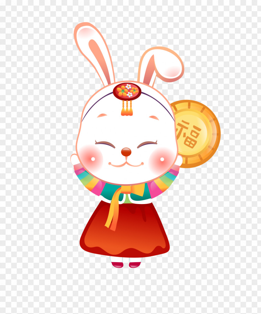 Cartoon Rabbit Easter Bunny Little White Illustration PNG