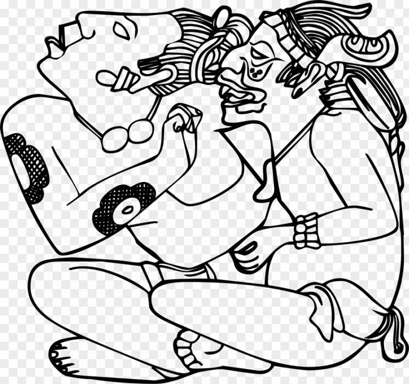 Flattening Of Ancient Characters Maya Civilization Mesoamerica Peoples Drawing Religion PNG