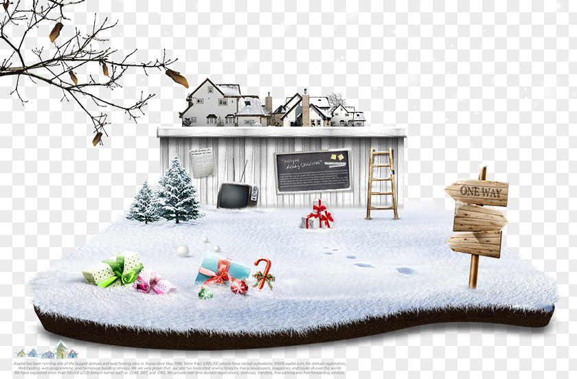 Winter Poster Christmas Tree Snow PNG