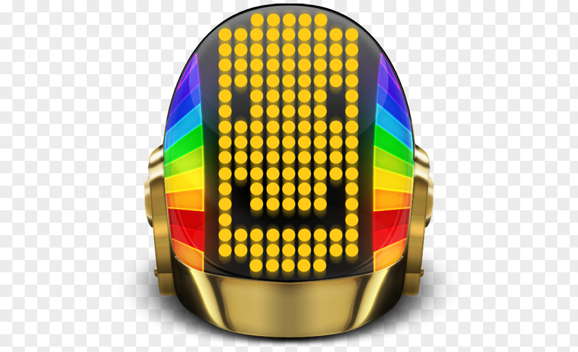 Daft Punk Guyman Smile Yellow Circle Pattern PNG