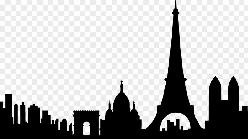 Paris Silhouette Skyline Photography Drawing PNG