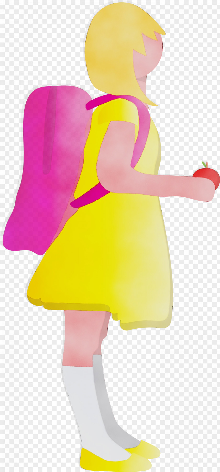 Cartoon Yellow Pink Costume Dress PNG